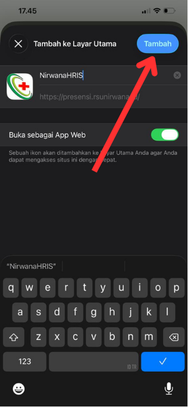 Ketuk Tambah di pojok kanan atas